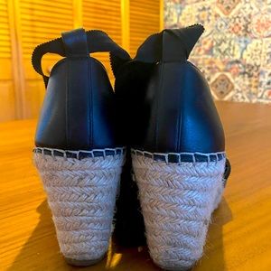 Beautiful espadrille top shop! Black leather size 8.5 be in style this summer!